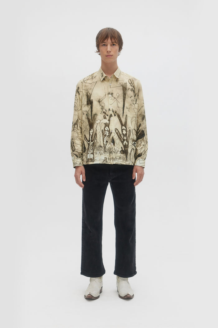 Domrebel ELYSIUM LONGSLEEVE SHIRT Beige