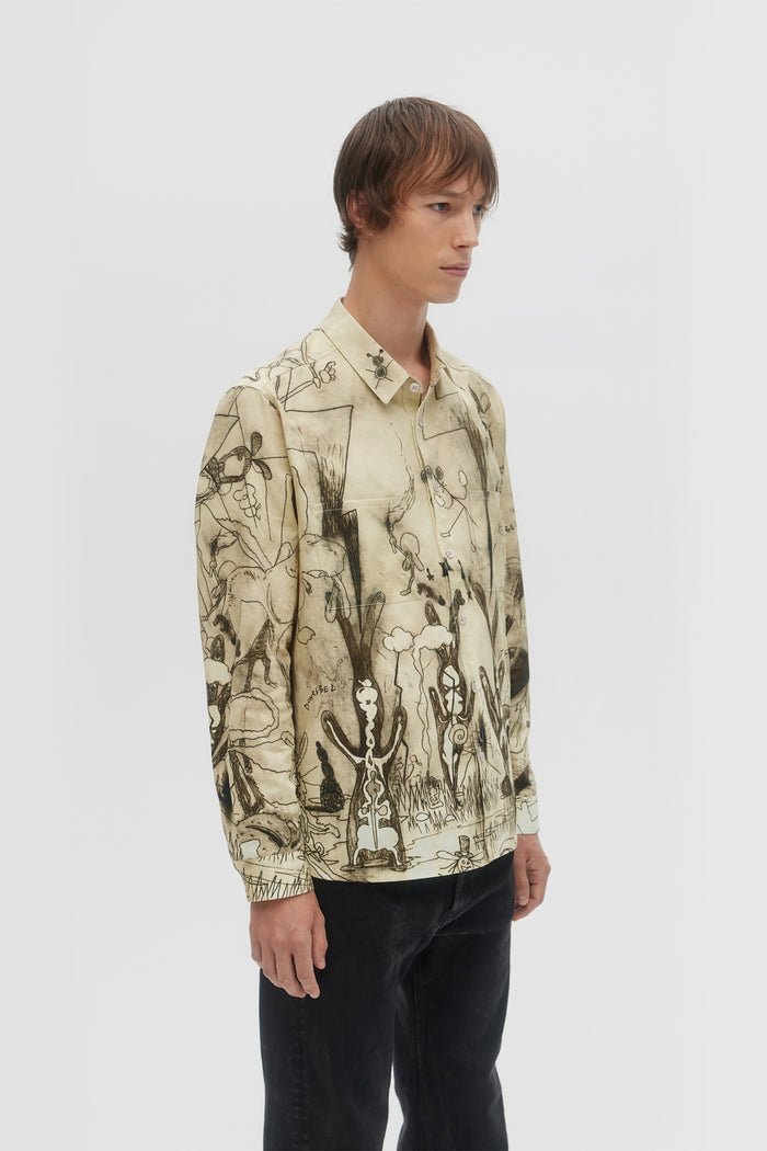 Domrebel ELYSIUM LONGSLEEVE SHIRT Beige