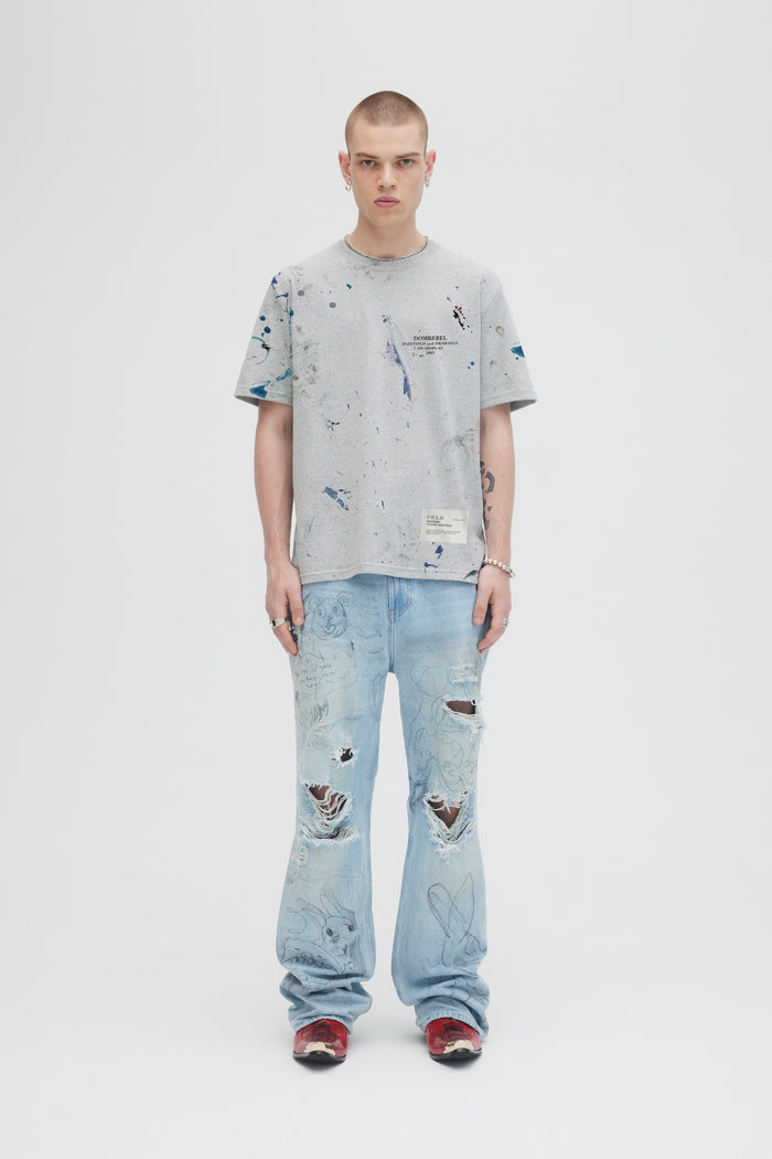 domrebel FIZZ T-SHIRT Heather Grey