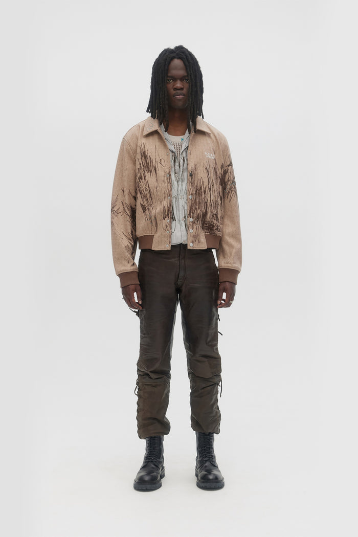 Domrebel FREEHAND BOMBER JACKET Brown