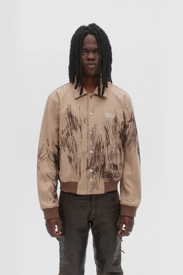 Domrebel FREEHAND BOMBER JACKET Brown