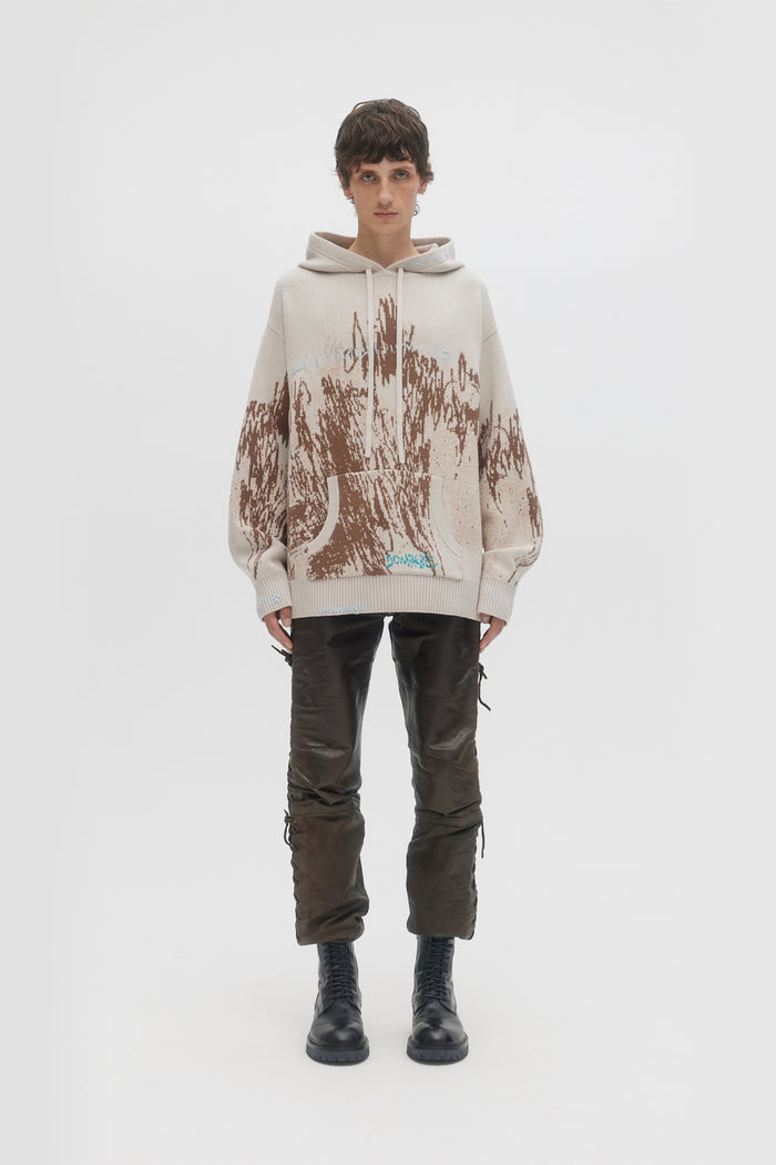 Domrebel FREEHAND KNIT HOODIE Beige