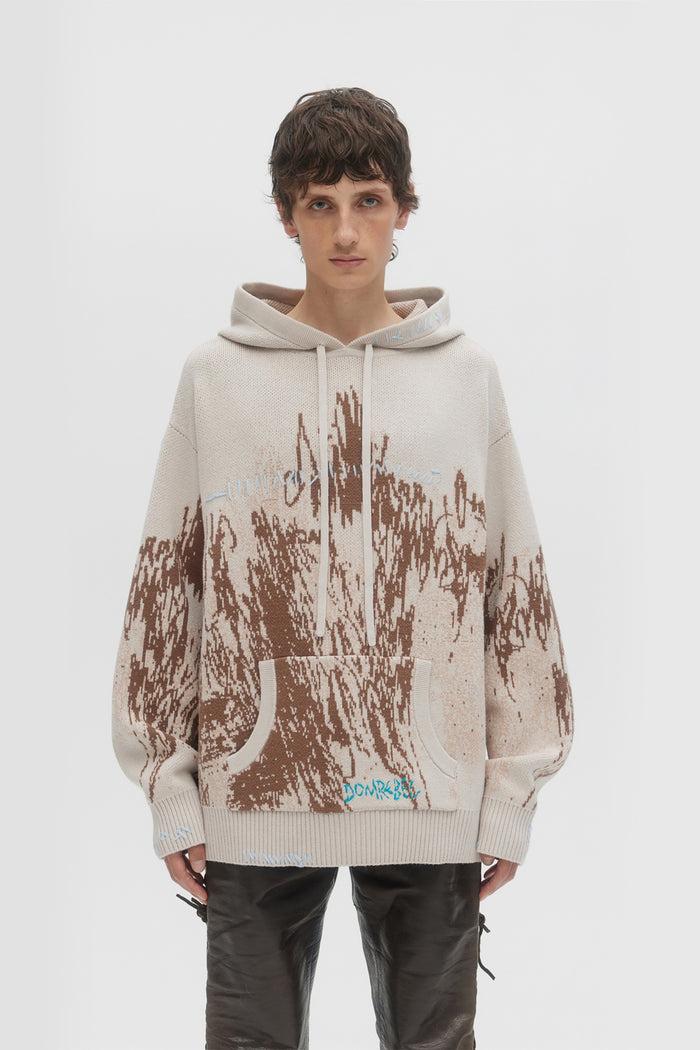 Domrebel FREEHAND KNIT HOODIE Beige