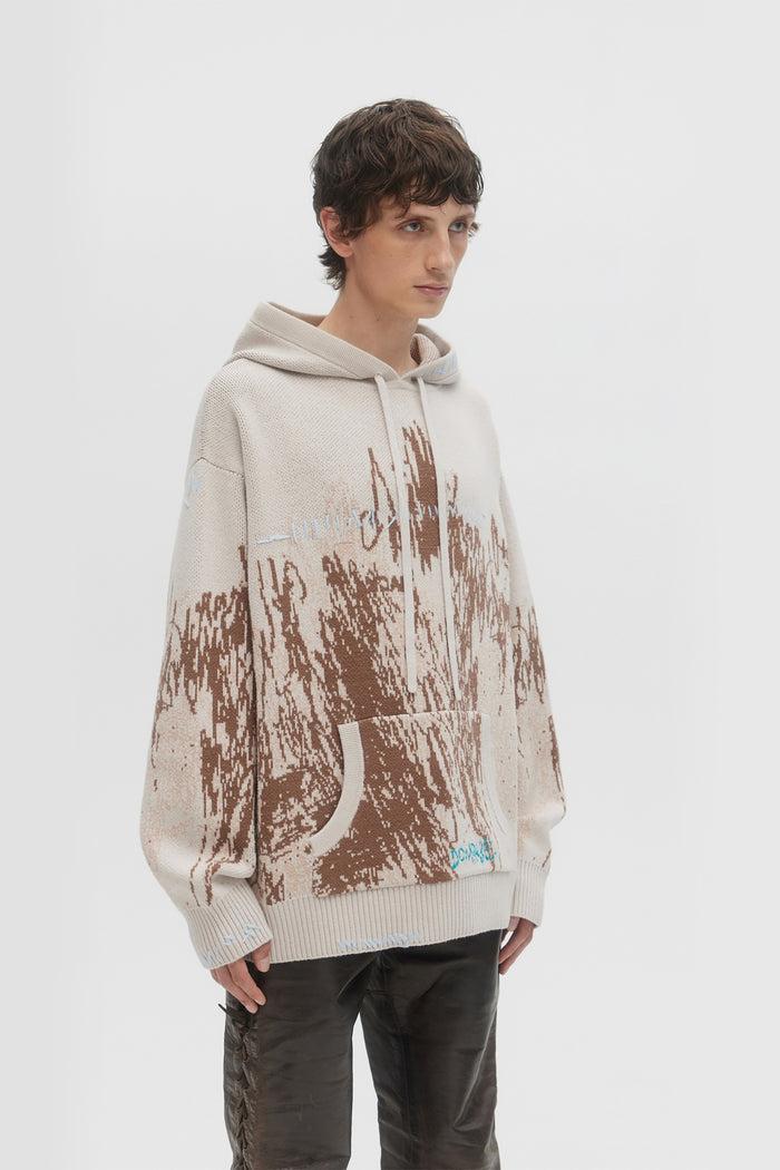 Domrebel FREEHAND KNIT HOODIE Beige