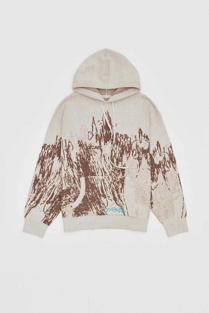 domrebel FREEHAND KNIT HOODIE Beige