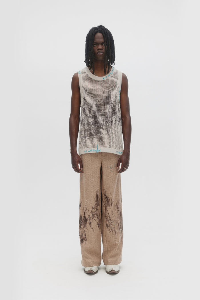 Domrebel FREEHAND KNIT TANK TOP Beige