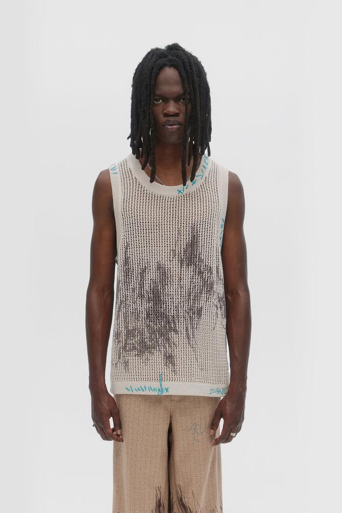 Domrebel FREEHAND KNIT TANK TOP Beige