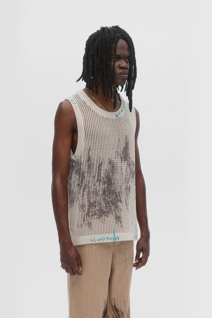 Domrebel FREEHAND KNIT TANK TOP Beige