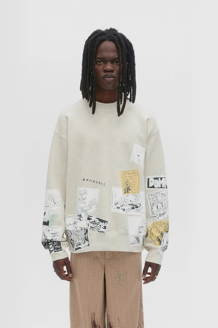 Domrebel FUNNIES SWEATSHIRT GREIGE