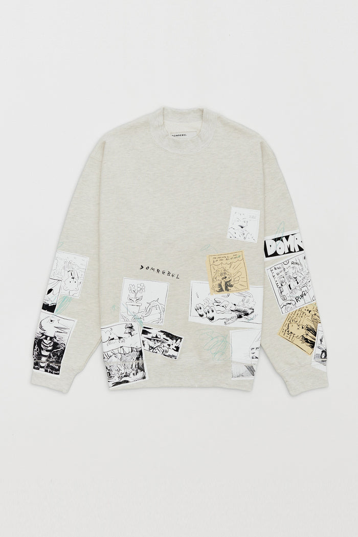 domrebel FUNNIES SWEATSHIRT GREIGE