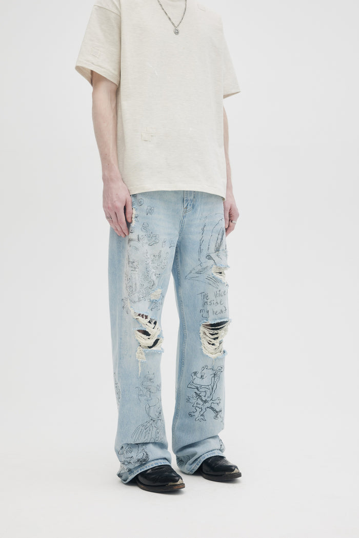 Domrebel GIGGLES BOOTCUT JEANS Light Blue