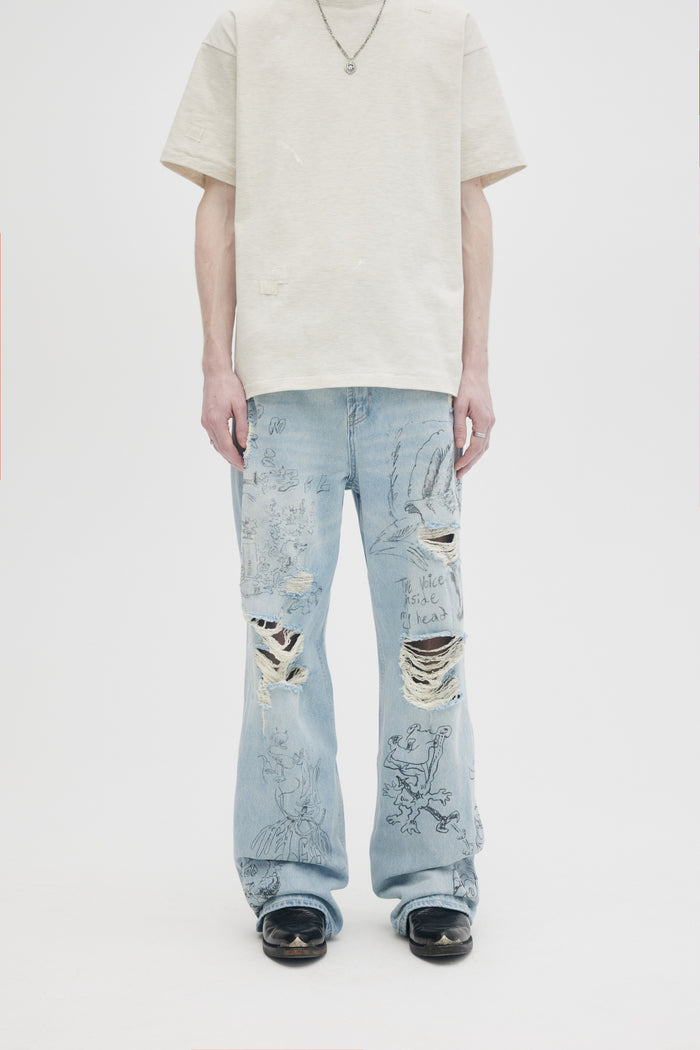 domrebel GIGGLES BOOTCUT JEANS Light Blue