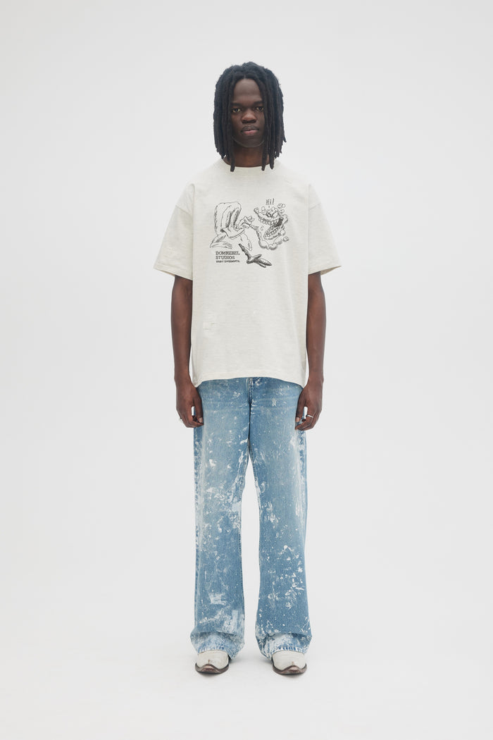 domrebel GIGGLES T-SHIRT GREIGE PAINT