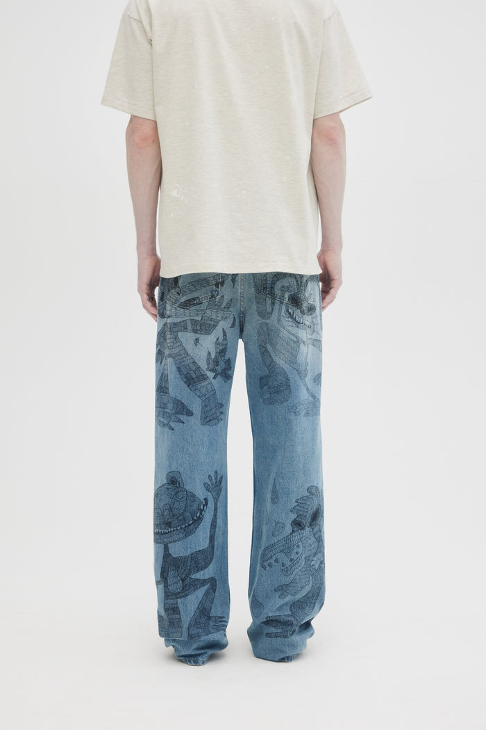 Domrebel HAO BOOTCUT JEANS Mid Blue