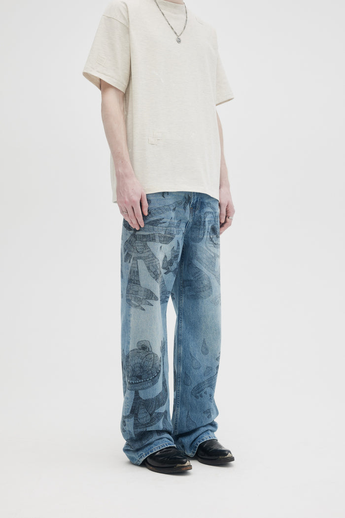 Domrebel HAO BOOTCUT JEANS Mid Blue