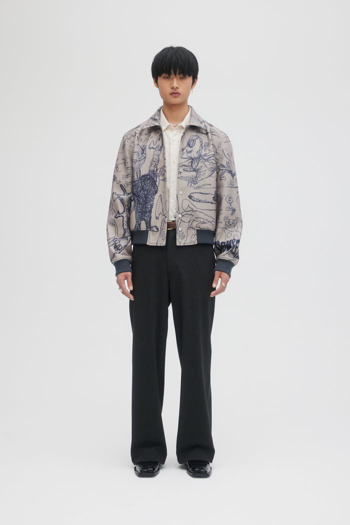 domrebel HOMEWORK BOMBER JACKET Grey