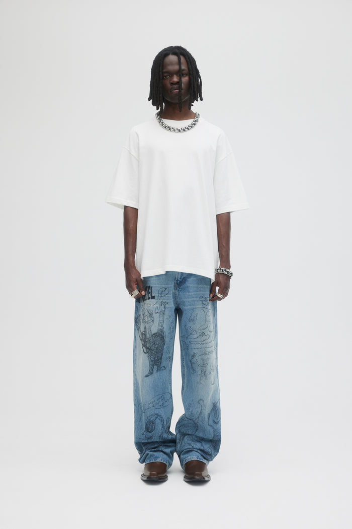 Domrebel HOMEWORK BOOTCUT JEANS Mid Blue