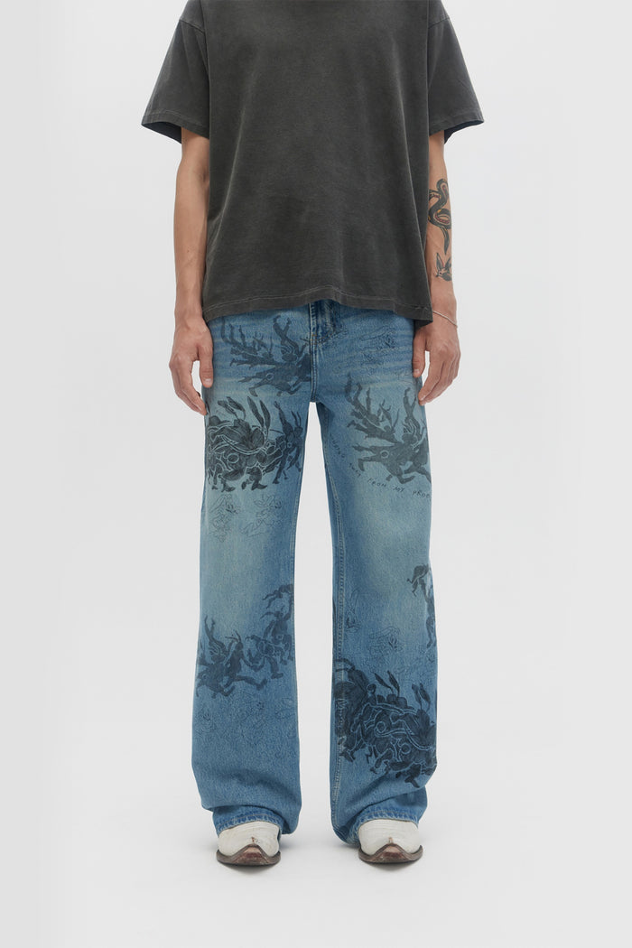 Domrebel HOPS BOOTCUT JEANS Mid Blue