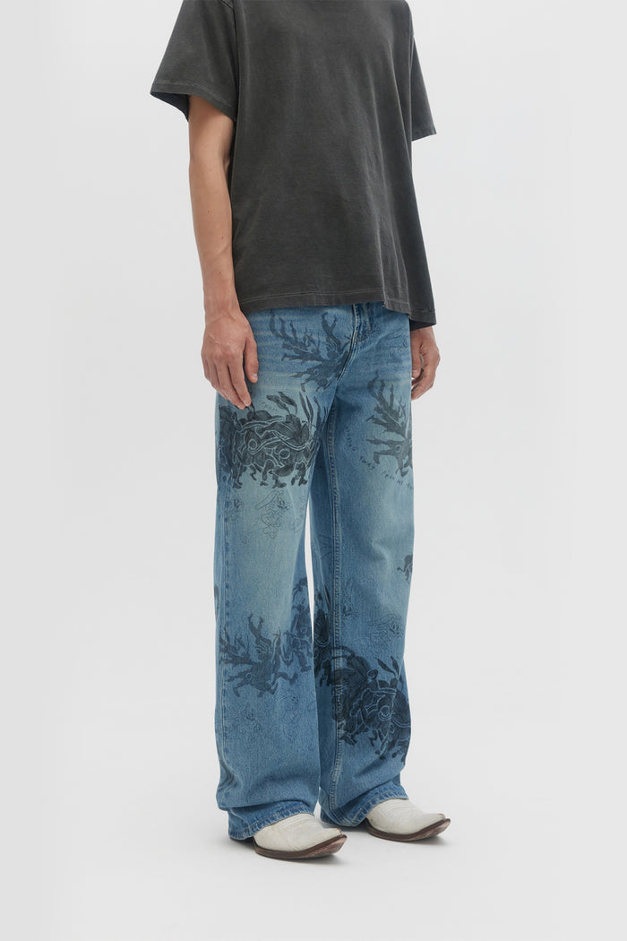Domrebel HOPS BOOTCUT JEANS Mid Blue