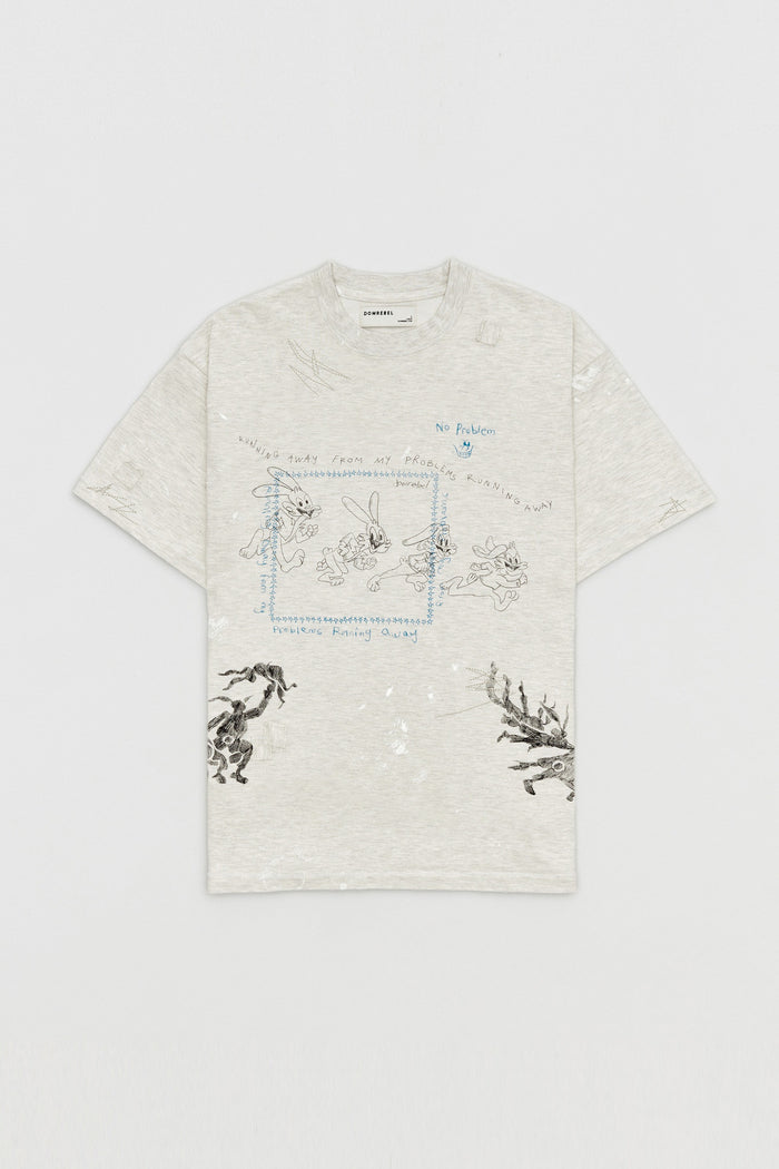 domrebel HOPS T-SHIRT GREIGE