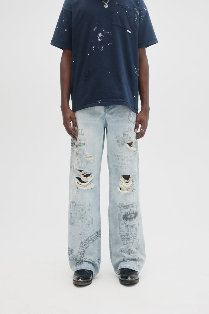 Domrebel JOY BOOTCUT JEANS Light Blue