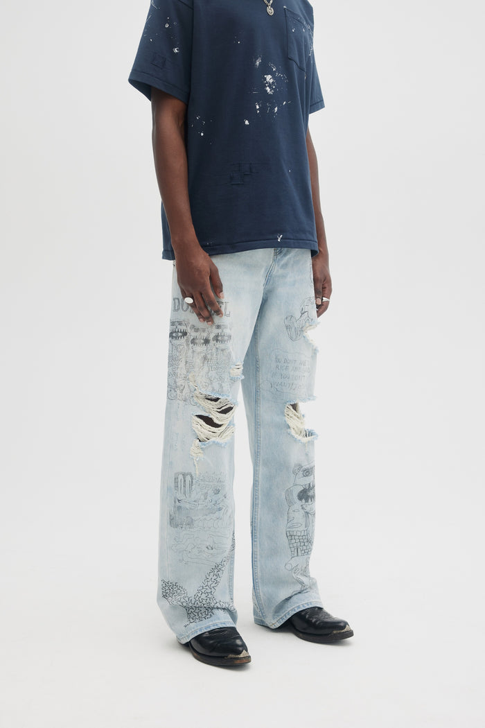 Domrebel JOY BOOTCUT JEANS Light Blue