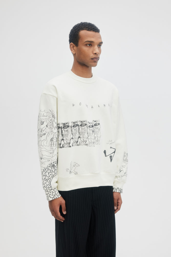 Domrebel JOY SWEATSHIRT Antique White
