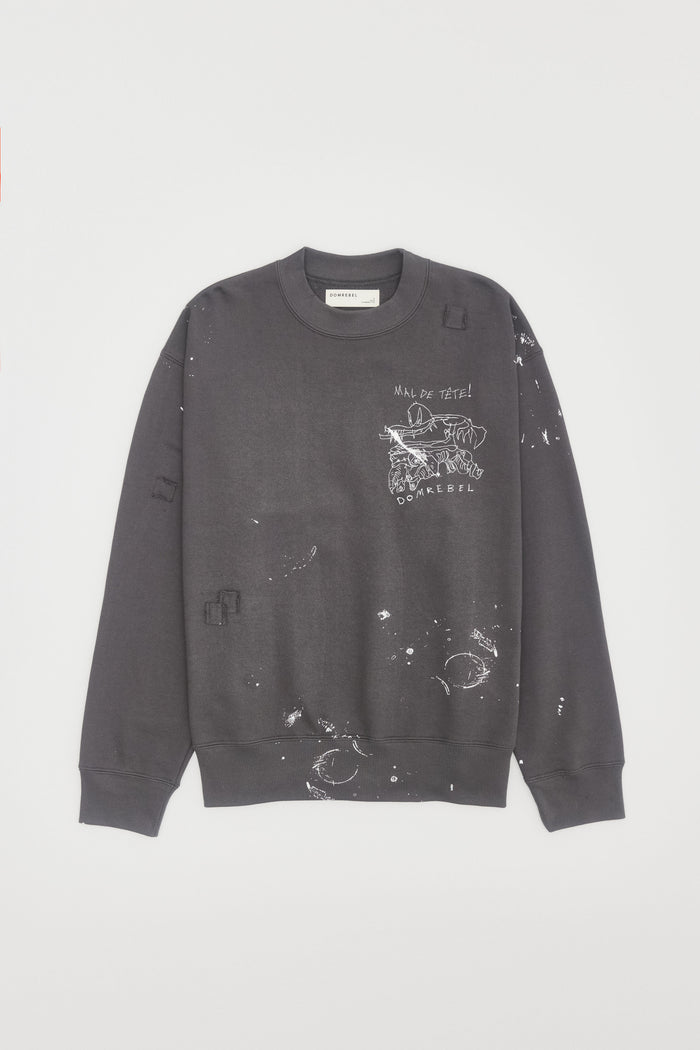 Domrebel MAL SWEATSHIRT COAL PAINT