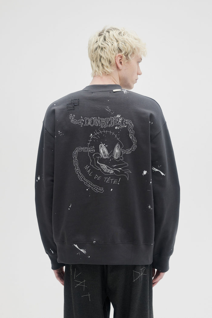 Domrebel MAL SWEATSHIRT COAL PAINT