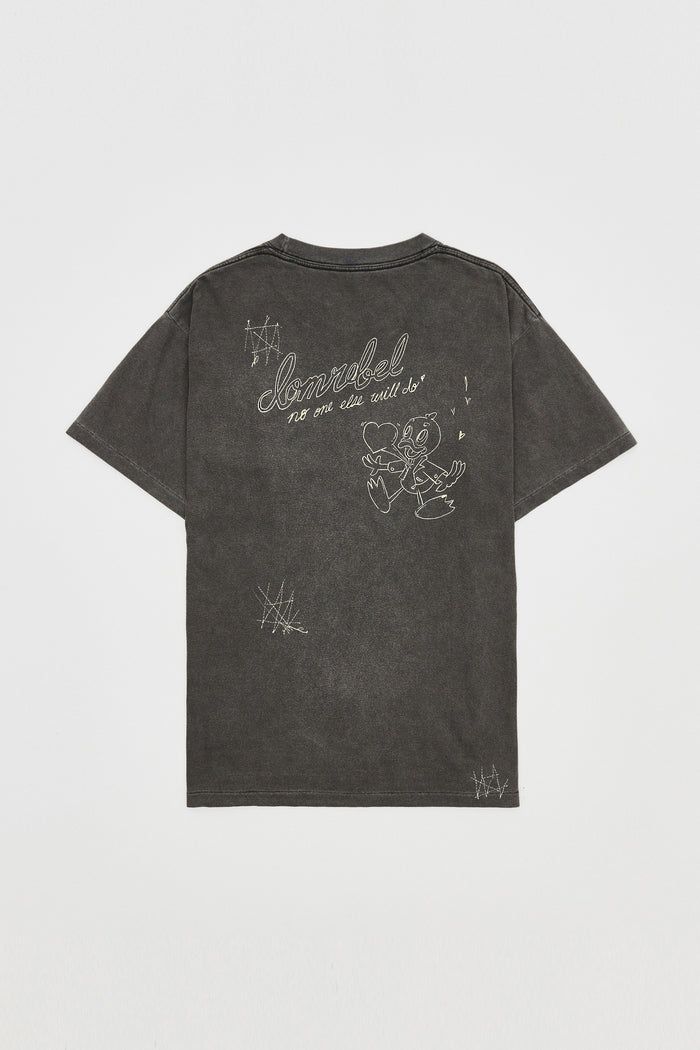 Domrebel MYSELF T-SHIRT Faded Black
