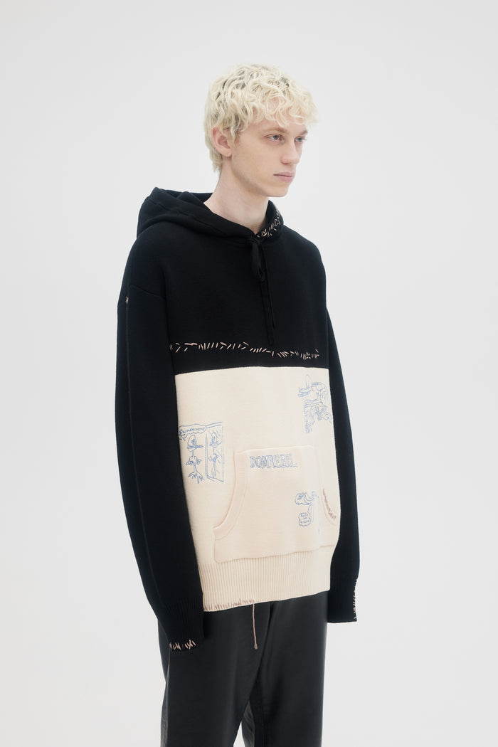 Domrebel NOTEBOOK KNIT HOODIE Black