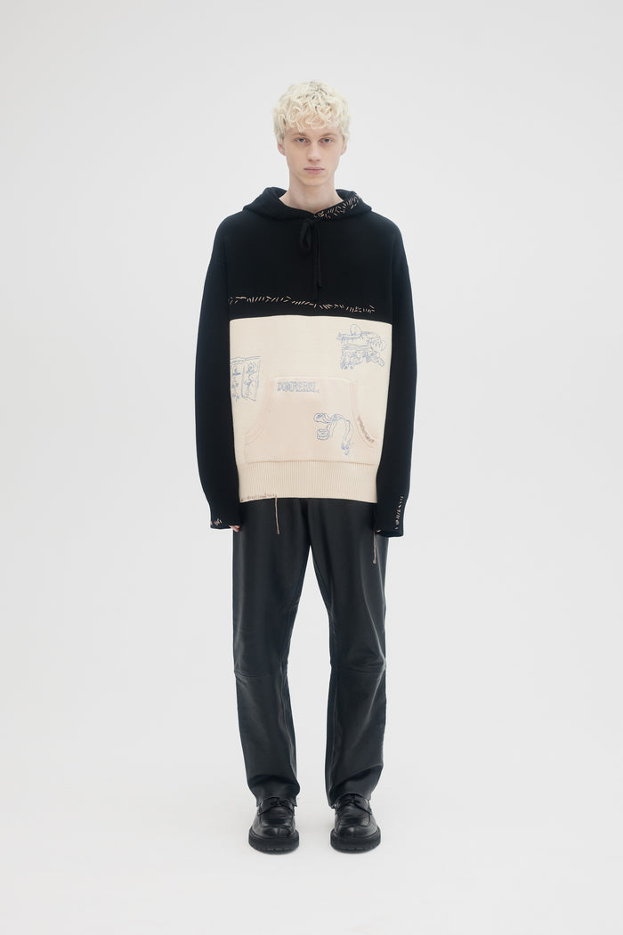 domrebel NOTEBOOK KNIT HOODIE Black