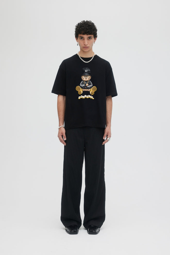 domrebel NY BEAR T-SHIRT BLACK Black