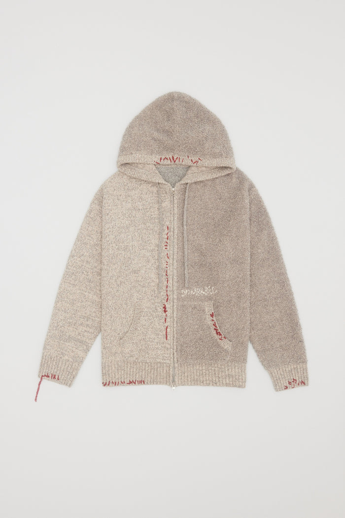 Domrebel PRODUCER KNIT ZIP HOODIE Grey