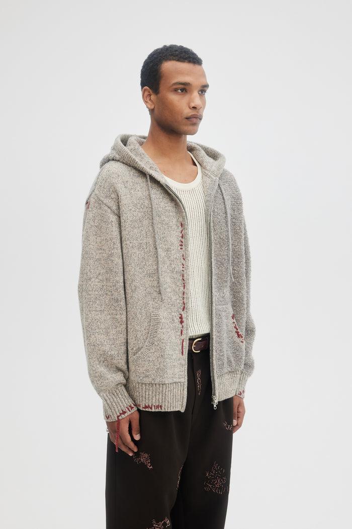 Domrebel PRODUCER KNIT ZIP HOODIE Grey