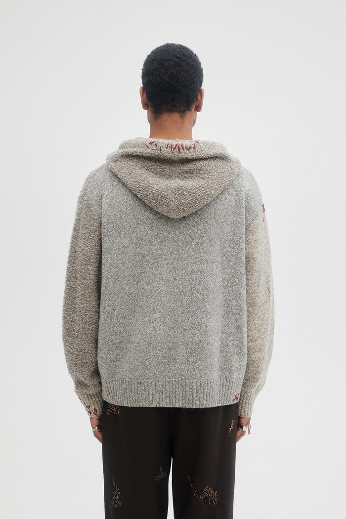 Domrebel PRODUCER KNIT ZIP HOODIE Grey