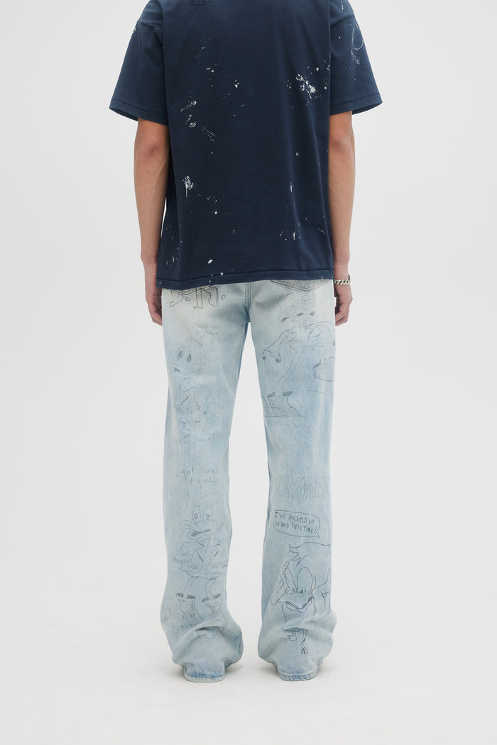 Domrebel QUACK BOOTCUT JEANS Light Blue