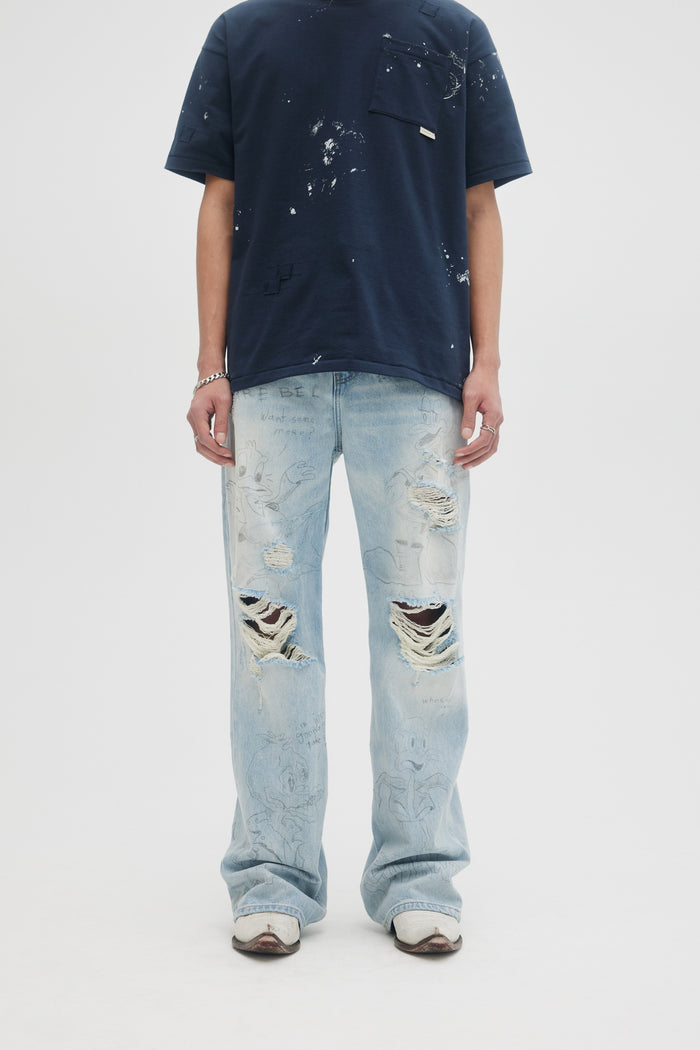 domrebel QUACK BOOTCUT JEANS Light Blue