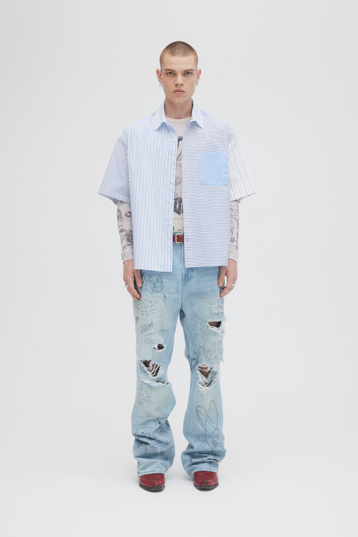 domrebel REMIX SHORT SLEEVE SHIRT Blue