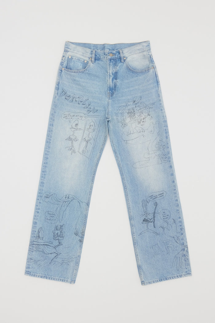 Domrebel SCRIBS BOOTCUT JEANS Mid Blue