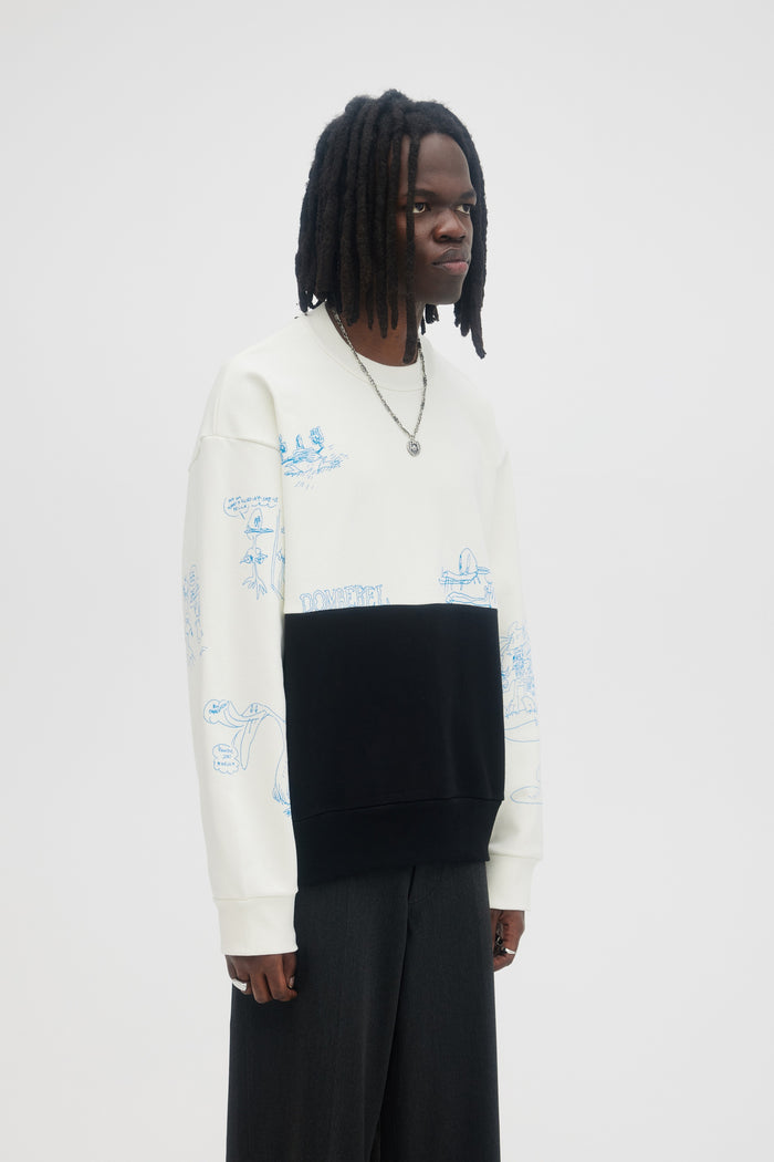 Domrebel SCRIBS SWEATSHIRT Antique White