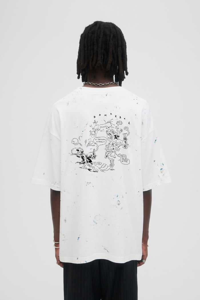 Domrebel SCUFF ZIP T-SHIRT Ivory
