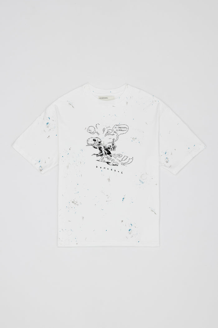 Domrebel SCUFF ZIP T-SHIRT Ivory