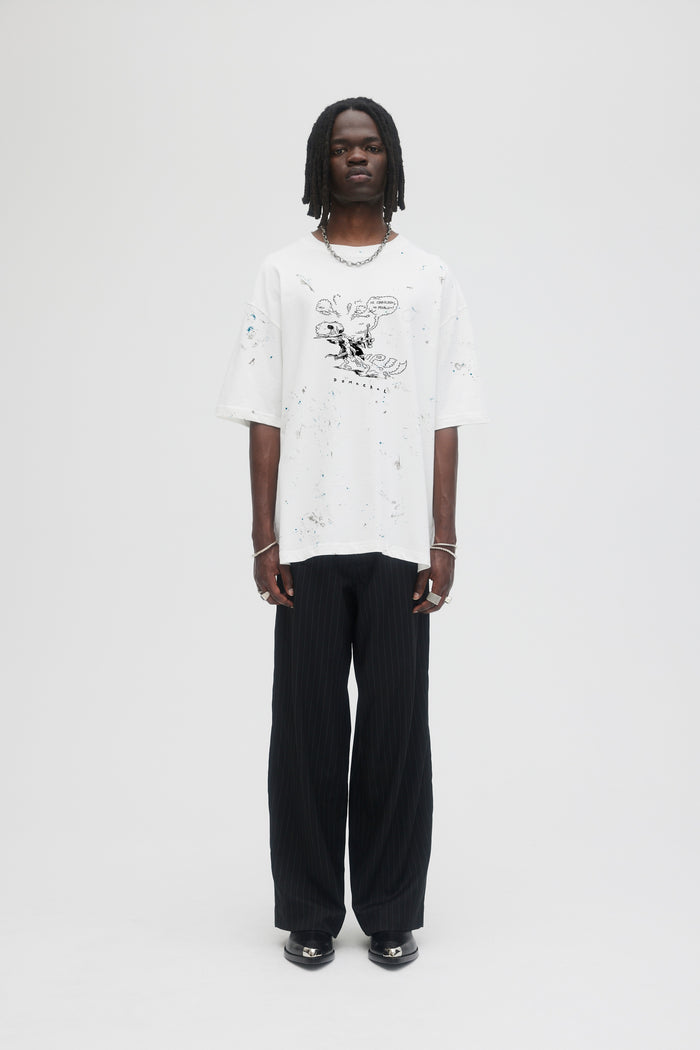 domrebel SCUFF ZIP T-SHIRT Ivory