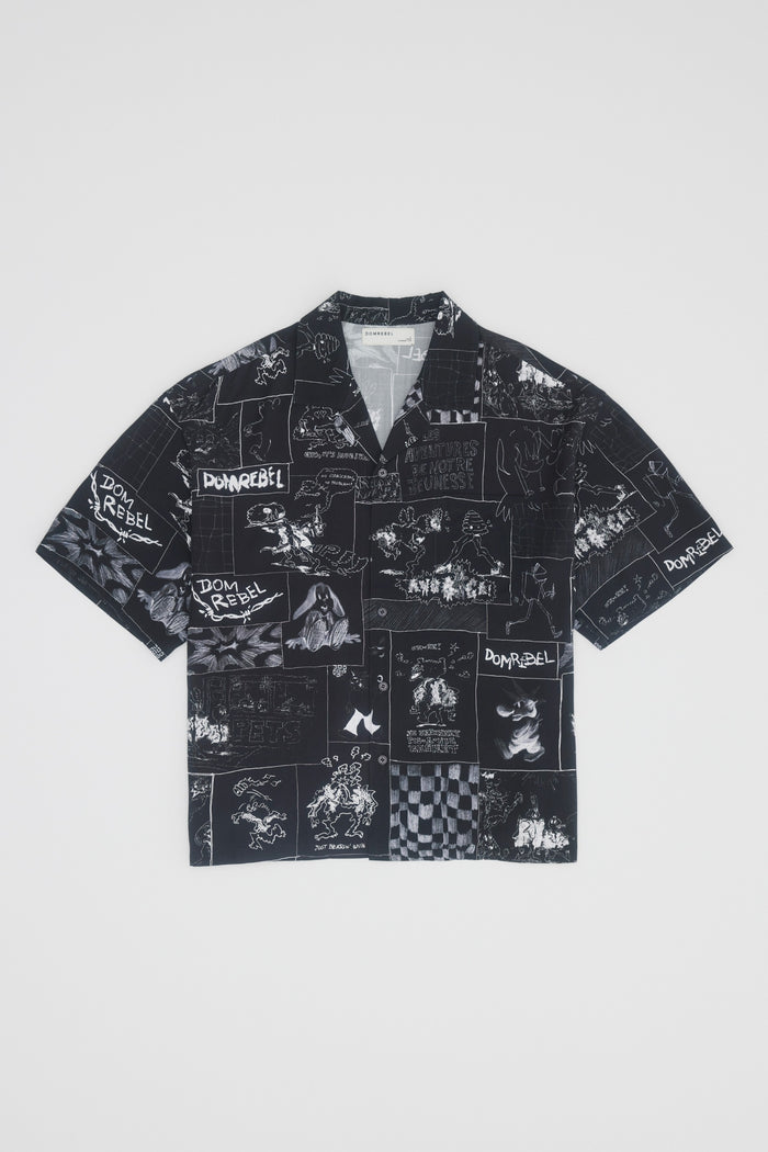 Domrebel STORIES CAMP COLLAR SHIRT Black