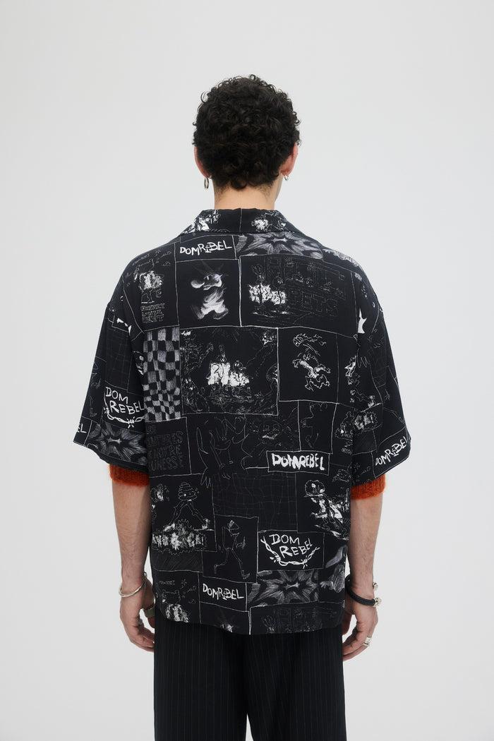 Domrebel STORIES CAMP COLLAR SHIRT Black