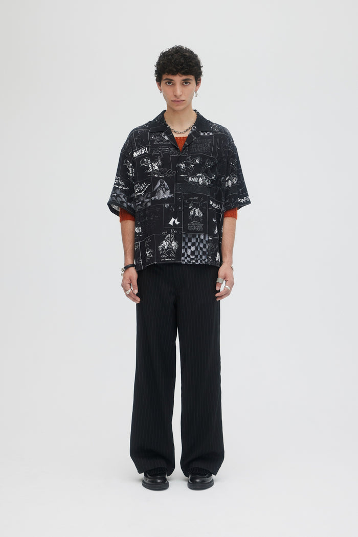 domrebel STORIES CAMP COLLAR SHIRT Black