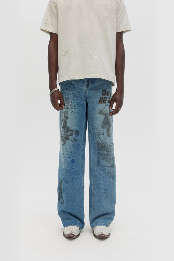 Domrebel STUFFY BOOTCUT JEANS Mid Blue