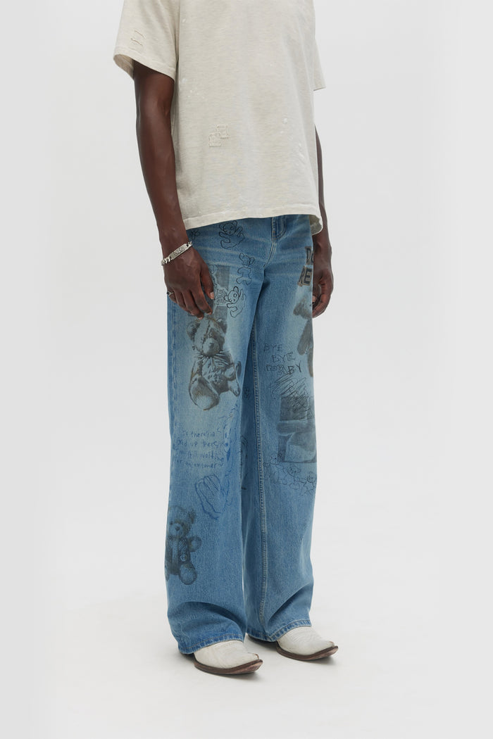 Domrebel STUFFY BOOTCUT JEANS Mid Blue