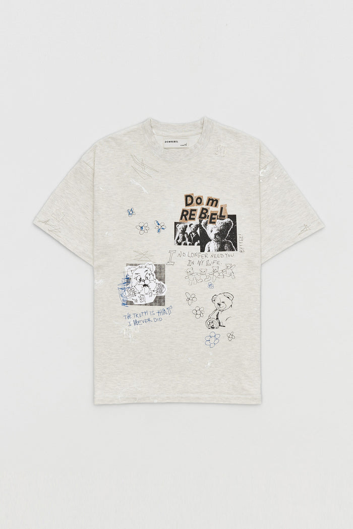 domrebel STUFFY T-SHIRT GREIGE
